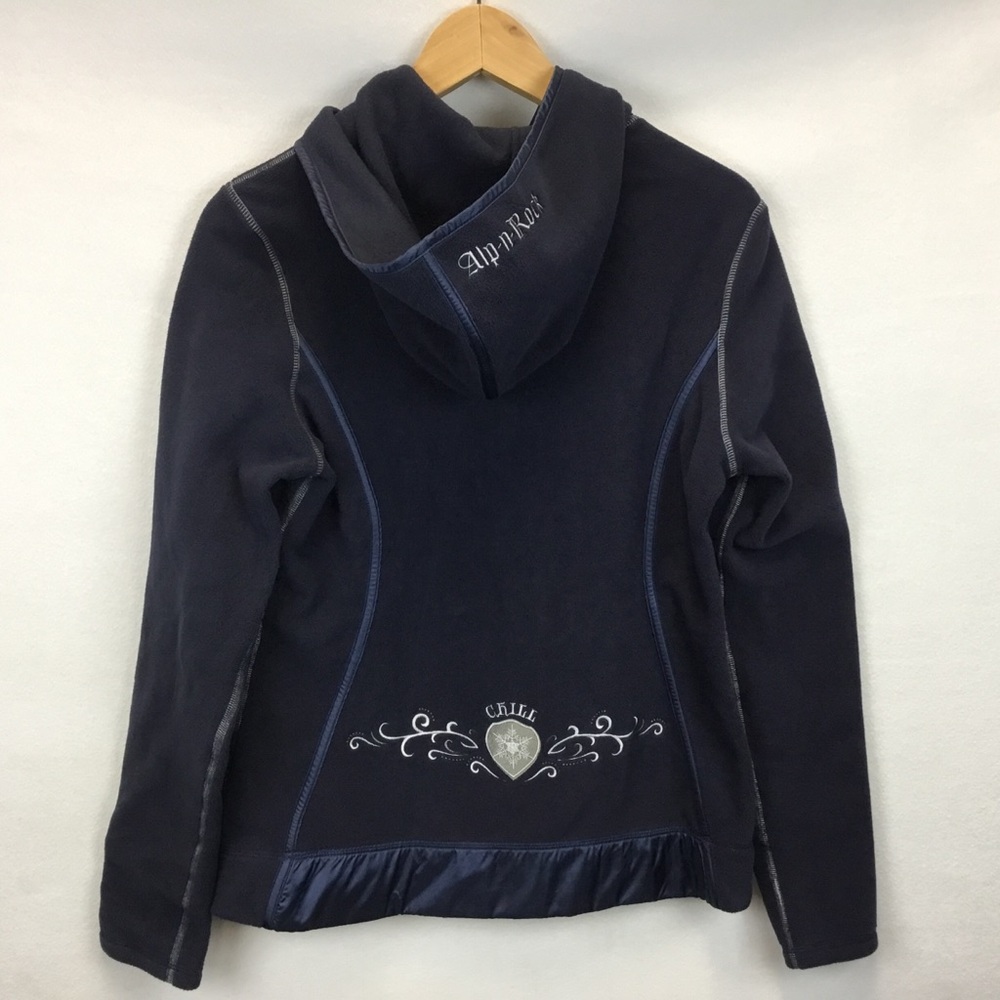 Alp N Rock Embroidered Zip Up Fleece Hoodie Snowflakes Chill Gorpcore Ski Size S - Picture 2 of 13